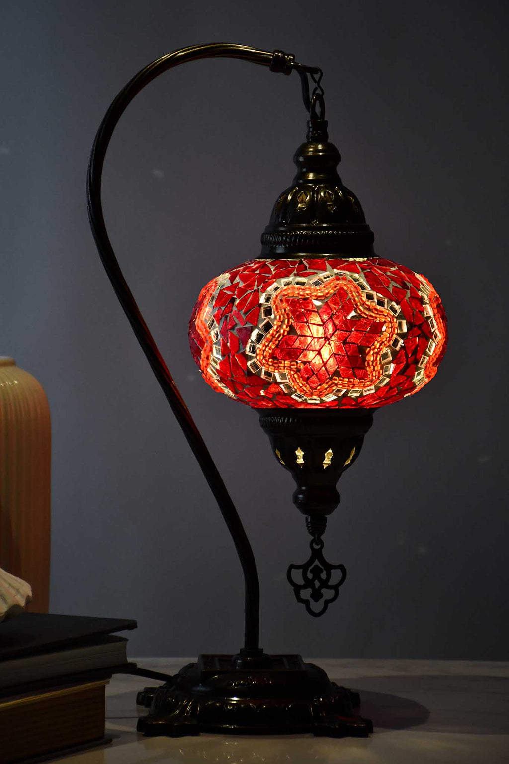 Turkish Lamp Mosaic Star Red Lighting Sydney Grand Bazaar 