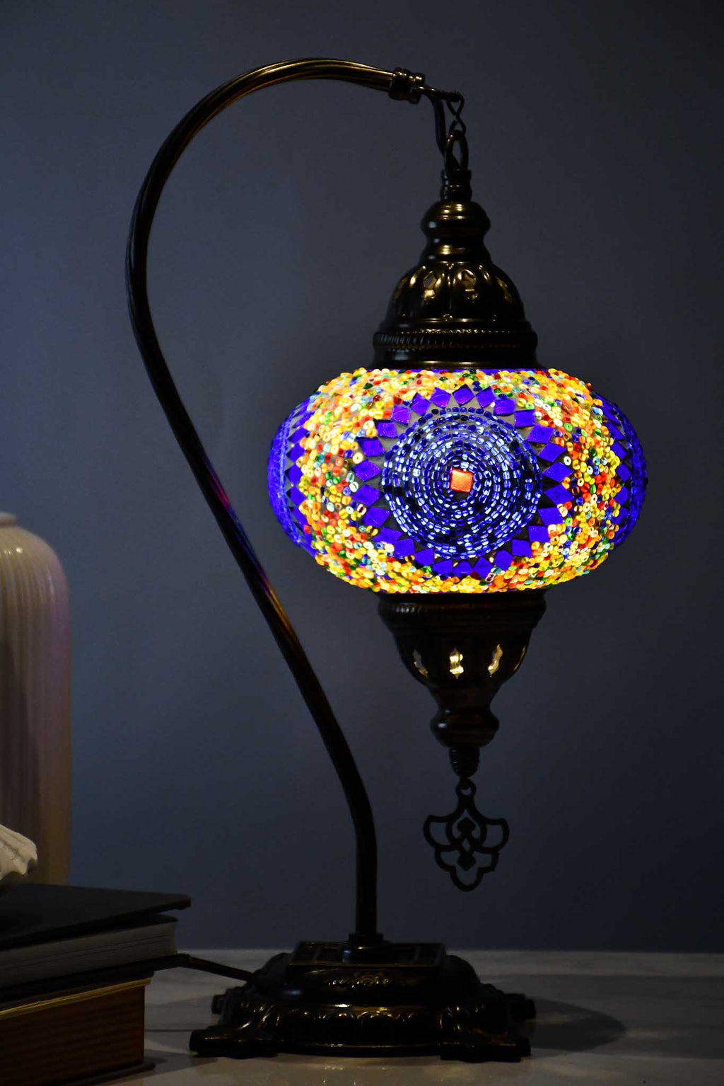 Turkish Lamp Multicoloured Beads Blue Circle Lighting Sydney Grand Bazaar 