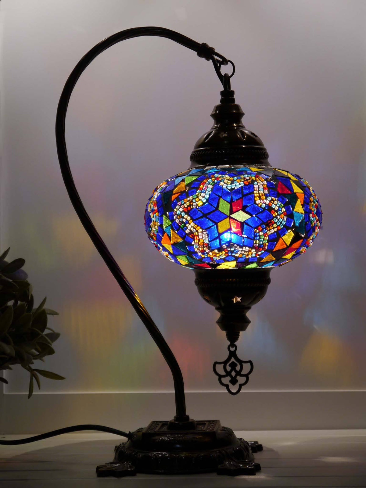Turkish Lamp Multicoloured Blue Mosaic Star Lighting Sydney Grand Bazaar 