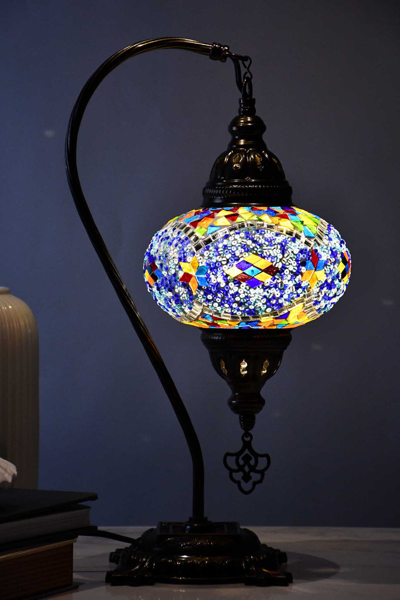 Turkish Lamp Multicoloured Diamond Blue Beads Lighting Sydney Grand Bazaar 