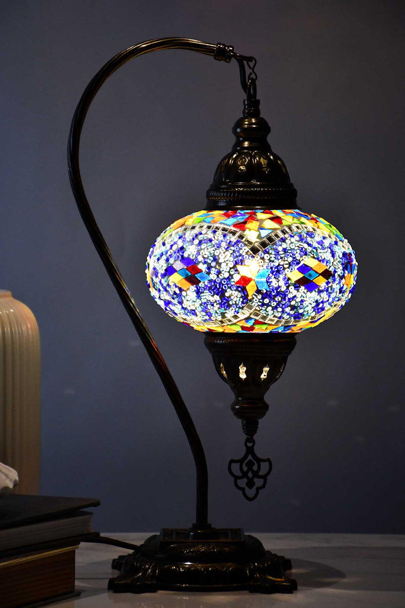 Turkish Lamp Multicoloured Diamond Blue Beads Lighting Sydney Grand Bazaar 