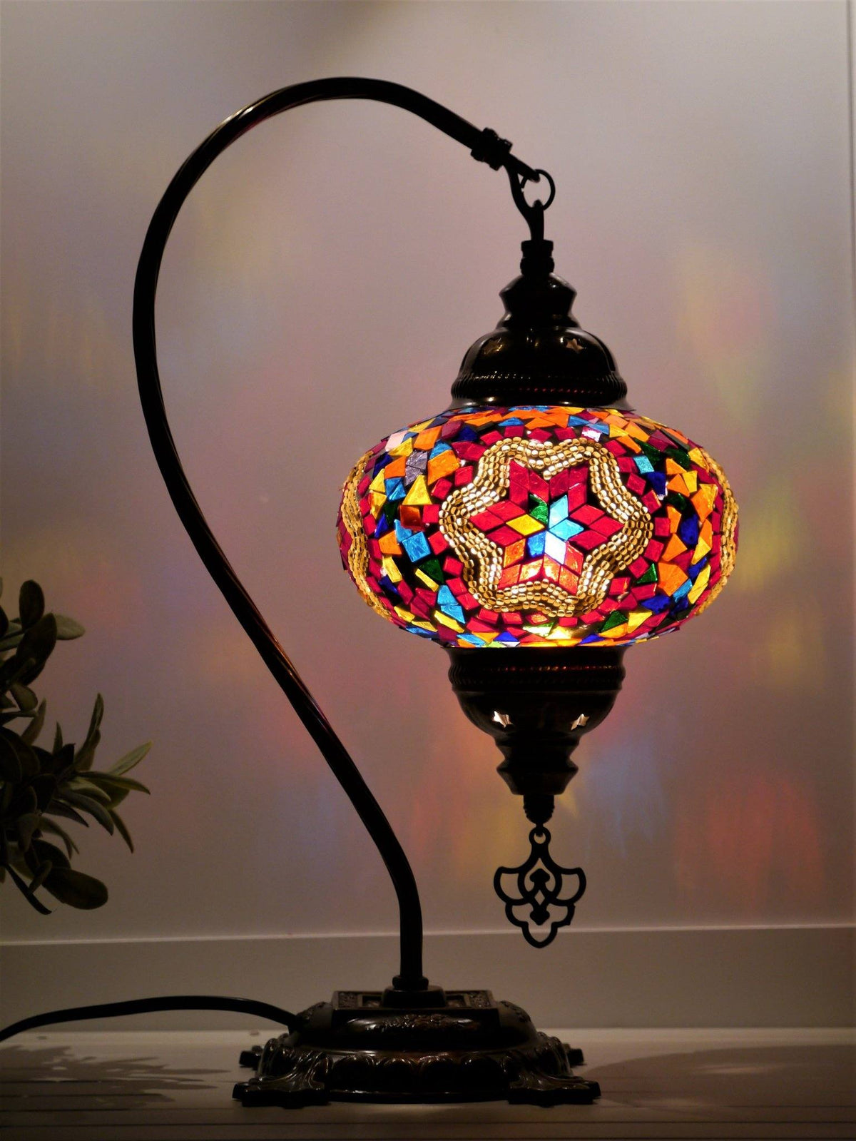 Turkish Lamp Multicoloured Gold Mosaic Star Lighting Sydney Grand Bazaar 