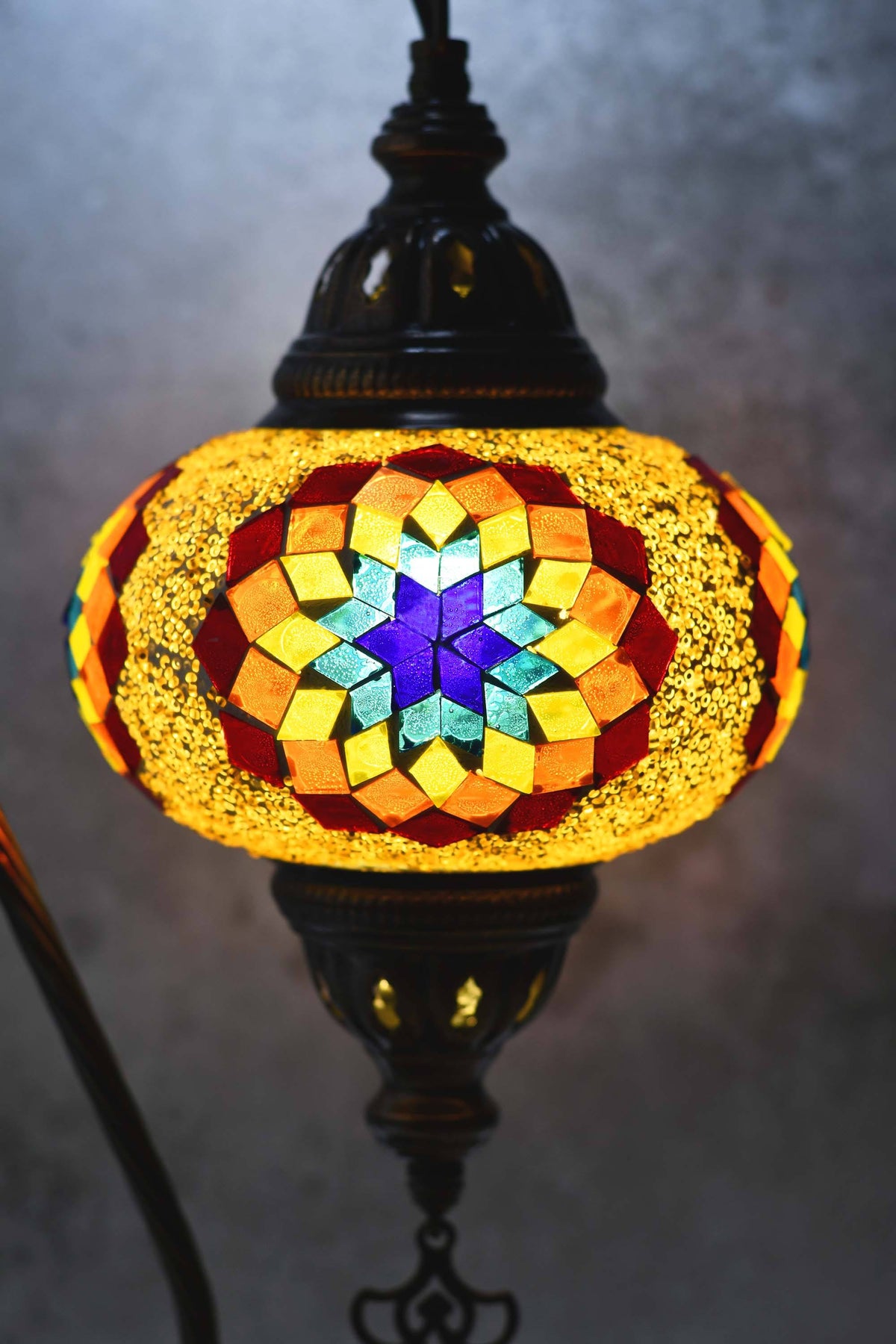 Turkish Lamp Multicoloured Gold Star Beads Lighting Sydney Grand Bazaar 