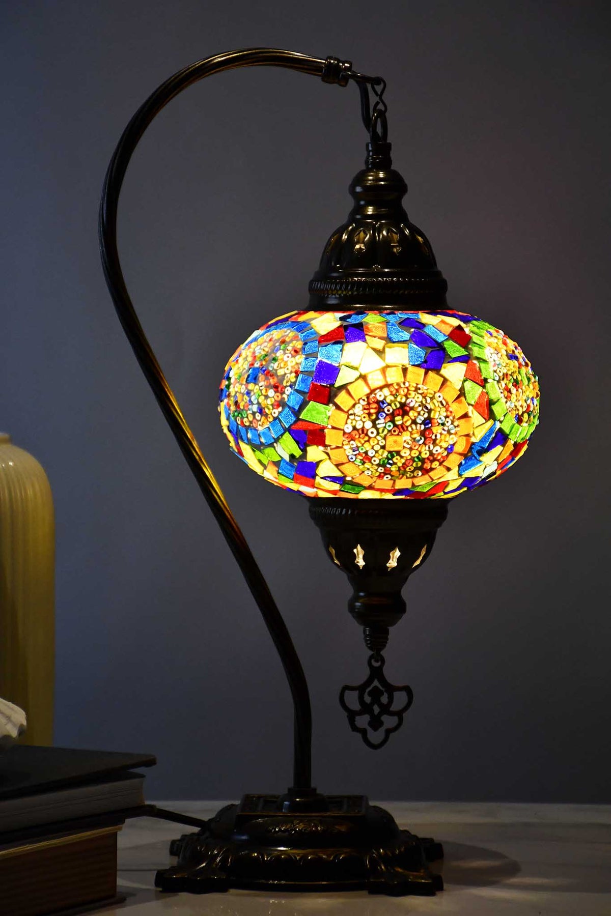 Turkish Lamp Multicoloured Mix Mosaic Circle Lighting Sydney Grand Bazaar 