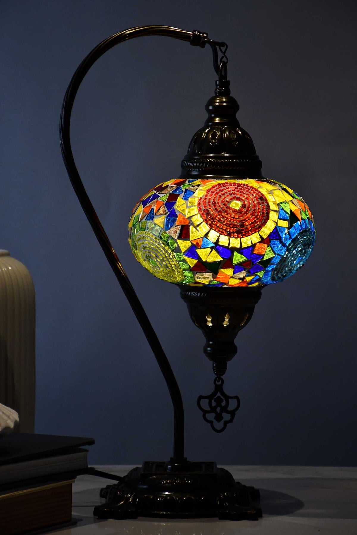 Turkish Lamp Multicoloured Mosaic New Circle Lighting Sydney Grand Bazaar 