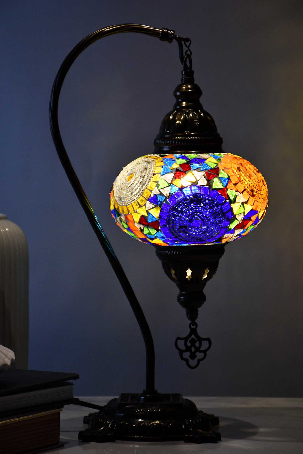 Turkish Lamp Multicoloured Mosaic New Circle Lighting Sydney Grand Bazaar 