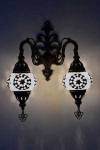 Turkish Light Double Wall Hanging Black White Round Star Lighting Sydney Grand Bazaar 