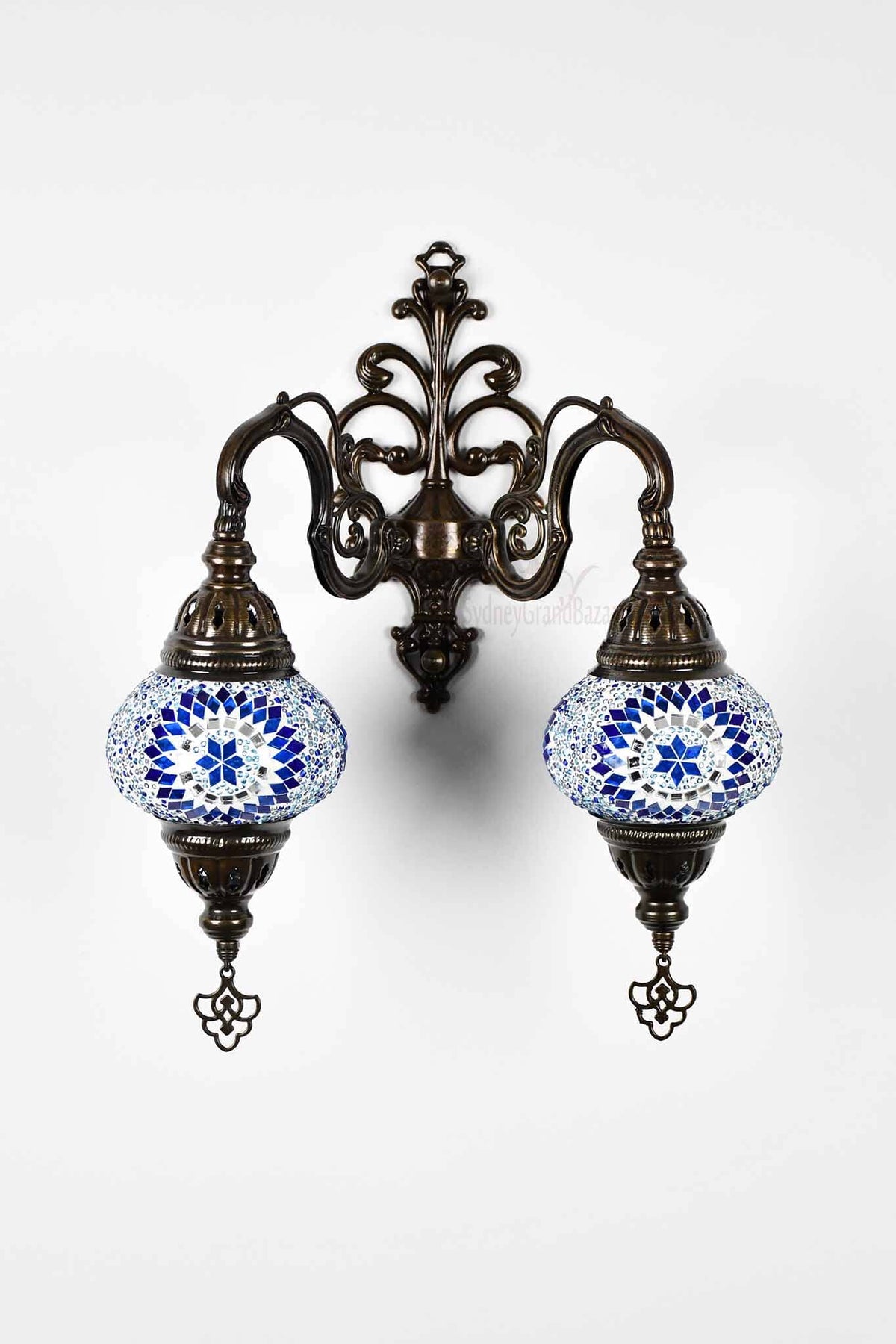Turkish Light Double Wall Hanging Blue Aqua Round Lighting Sydney Grand Bazaar 
