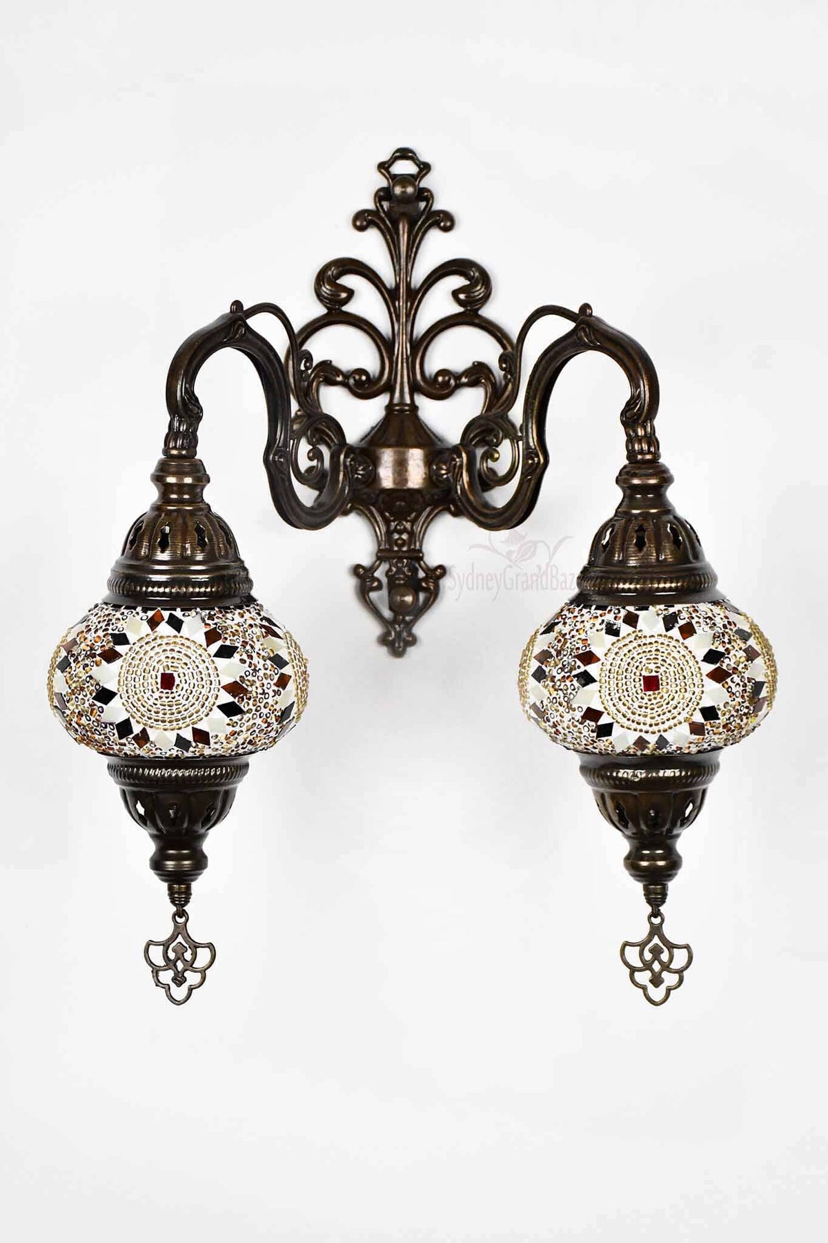 Turkish Light Double Wall Hanging Brown Circle Beads Lighting Sydney Grand Bazaar 