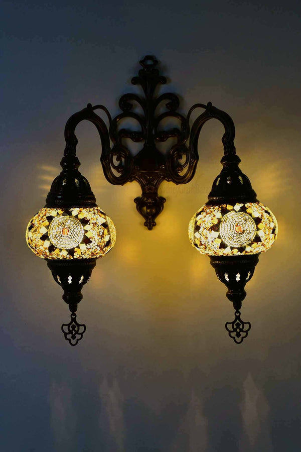 Turkish Light Double Wall Hanging Brown Circle Beads Lighting Sydney Grand Bazaar 