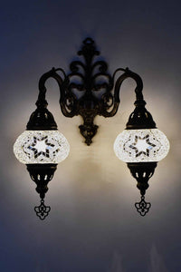 Turkish Light Double Wall Hanging Clear White Star Beads Lighting Sydney Grand Bazaar 