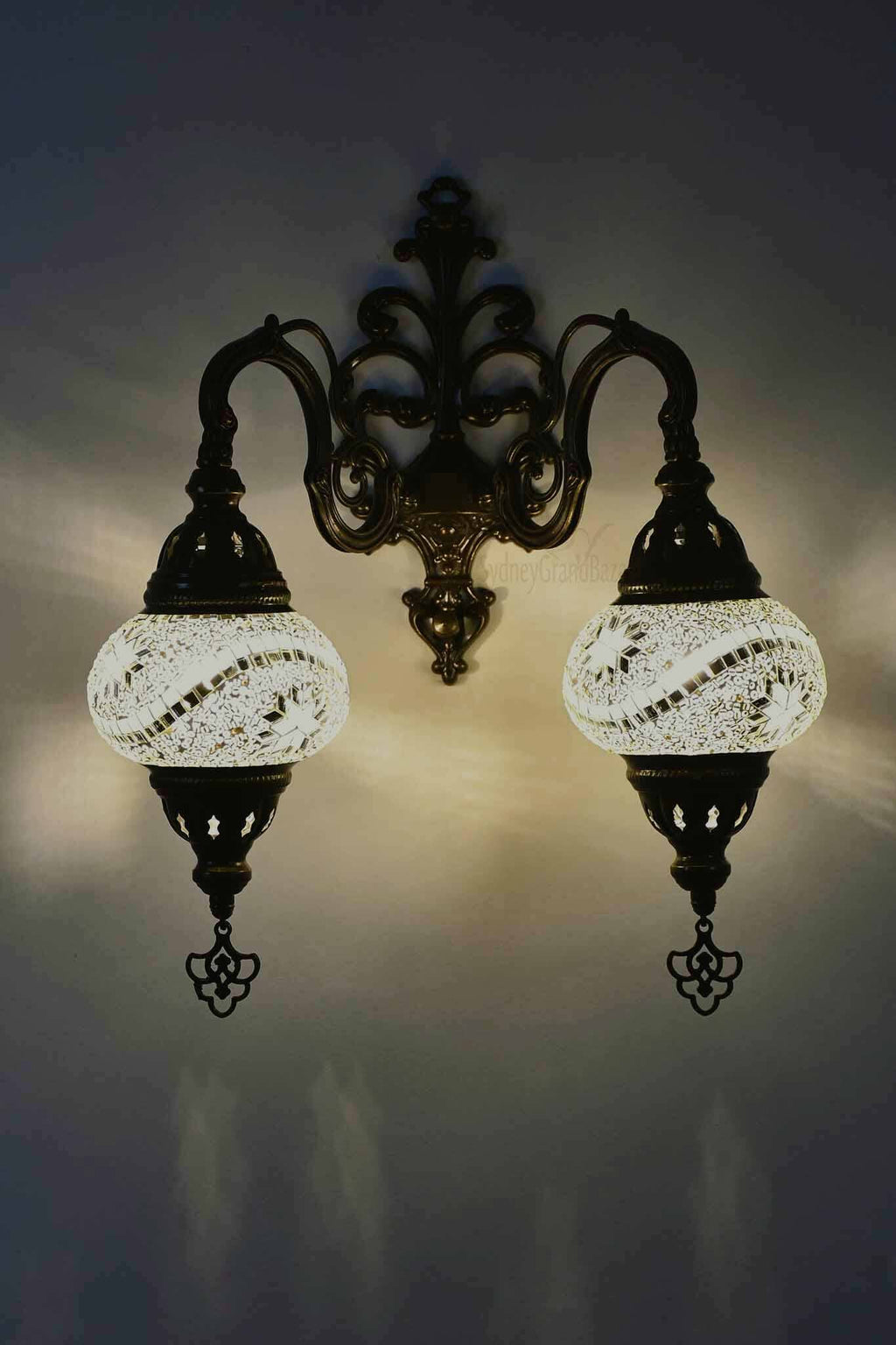 Turkish Light Double Wall Hanging Clear White Wave Star Lighting Sydney Grand Bazaar 