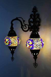 Turkish Light Double Wall Hanging Multicoloured Beads Star Blue Lighting Sydney Grand Bazaar 