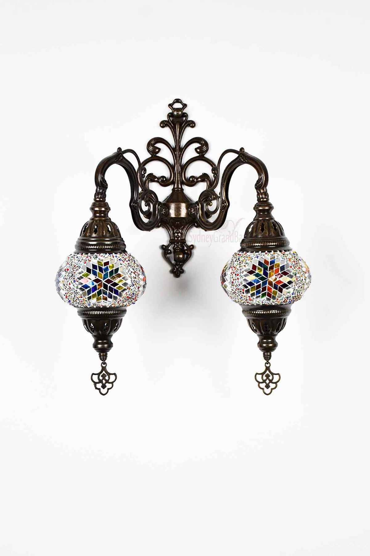 Turkish Light Double Wall Hanging Multicoloured Mix Star Beads Lighting Sydney Grand Bazaar 