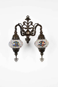 Turkish Light Double Wall Hanging Multicoloured Mix Star Beads Lighting Sydney Grand Bazaar 