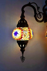Turkish Light Double Wall Hanging Multicoloured Traditional Star Lighting Sydney Grand Bazaar 