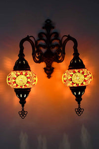 Turkish Light Double Wall Hanging Red Orange Circle Beads Lighting Sydney Grand Bazaar 