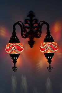 Turkish Light Double Wall Hanging Red Zigzag Lighting Sydney Grand Bazaar 