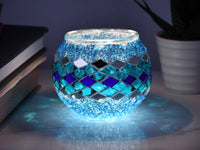 Turkish Mosaic Candle Holder Blue Turquoise Lighting Sydney Grand Bazaar 