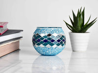 Turkish Mosaic Candle Holder Blue Turquoise Lighting Sydney Grand Bazaar 