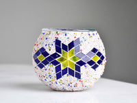 Turkish Mosaic Candle Holder Colorful Blue Yellow Lighting Sydney Grand Bazaar 