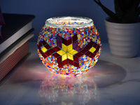 Turkish Mosaic Candle Holder Colorful Red Yellow 2 Lighting Sydney Grand Bazaar 