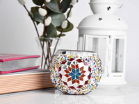 Turkish Mosaic Candle Holder Colorful Star Design 1 Lighting Sydney Grand Bazaar 
