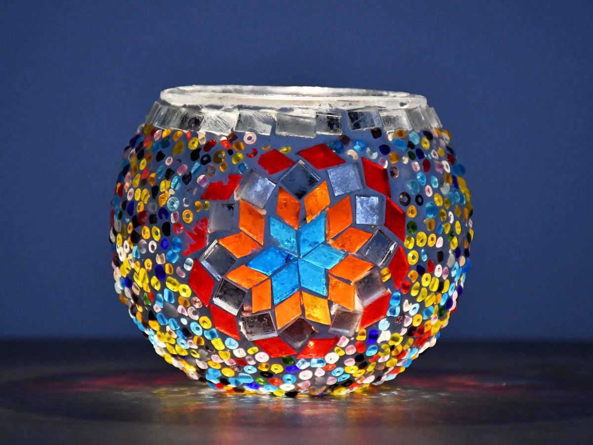 Turkish Mosaic Candle Holder Colorful Star Design 1 Lighting Sydney Grand Bazaar 