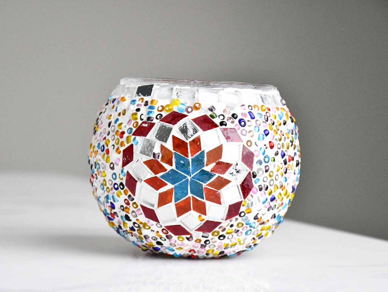 Turkish Mosaic Candle Holder Colorful Star Design 1 Lighting Sydney Grand Bazaar 