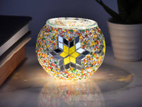 Turkish Mosaic Candle Holder Colourful Beads Yellow Lighting Sydney Grand Bazaar 