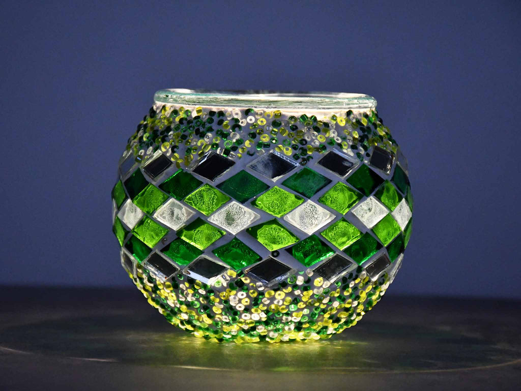 Turkish Mosaic Candle Holder Green Design 2 Lighting Sydney Grand Bazaar 