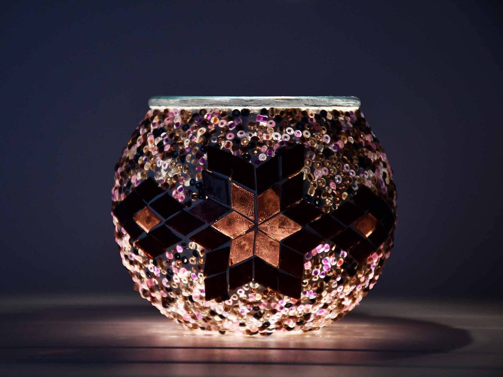 Turkish Mosaic Candle Holder Purple Star Lighting Sydney Grand Bazaar 