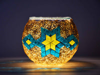 Turkish Mosaic Candle Holder Yellow Green Lighting Sydney Grand Bazaar 