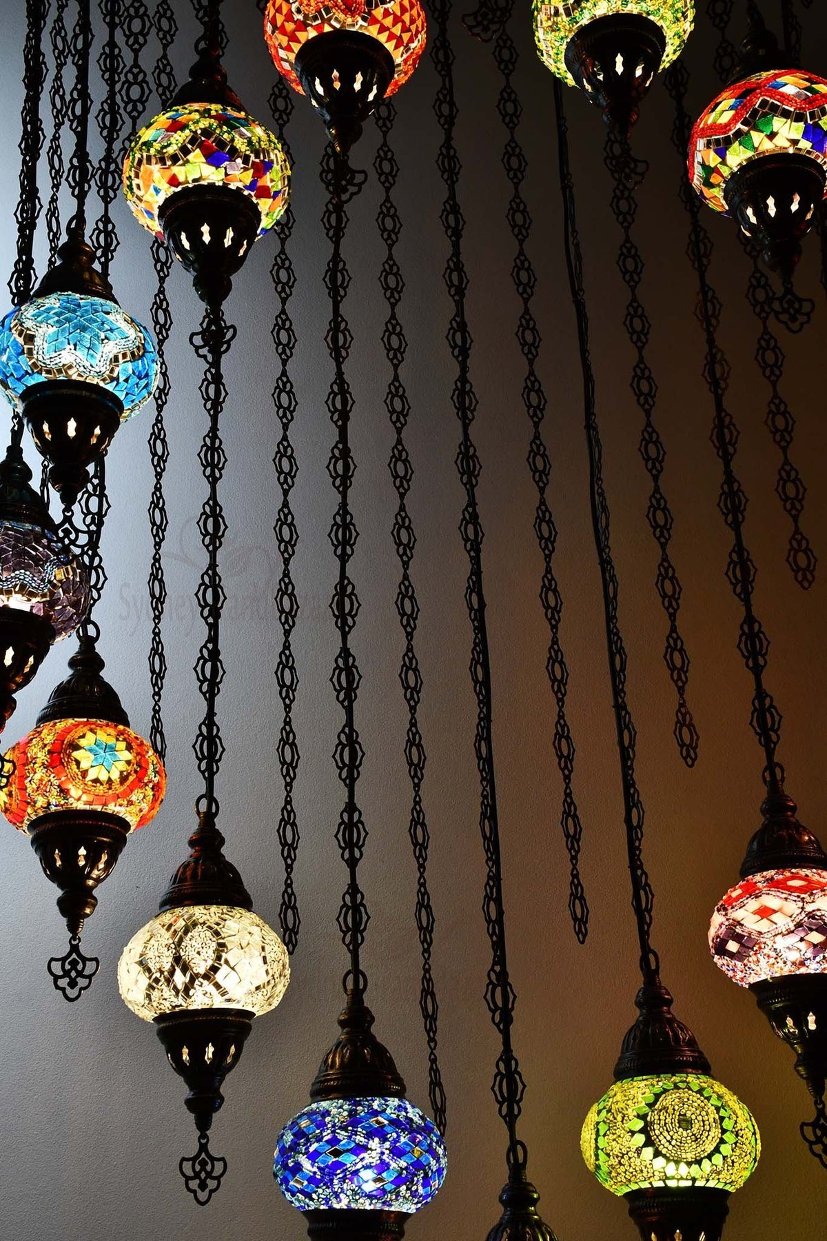 Turkish Mosaic Chandelier Light 16 Globes Lighting Sydney Grand Bazaar 