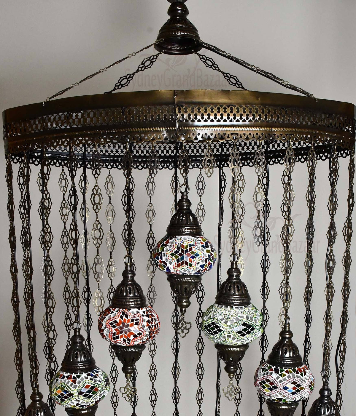 Turkish Mosaic Chandelier Light 16 Globes Lighting Sydney Grand Bazaar 