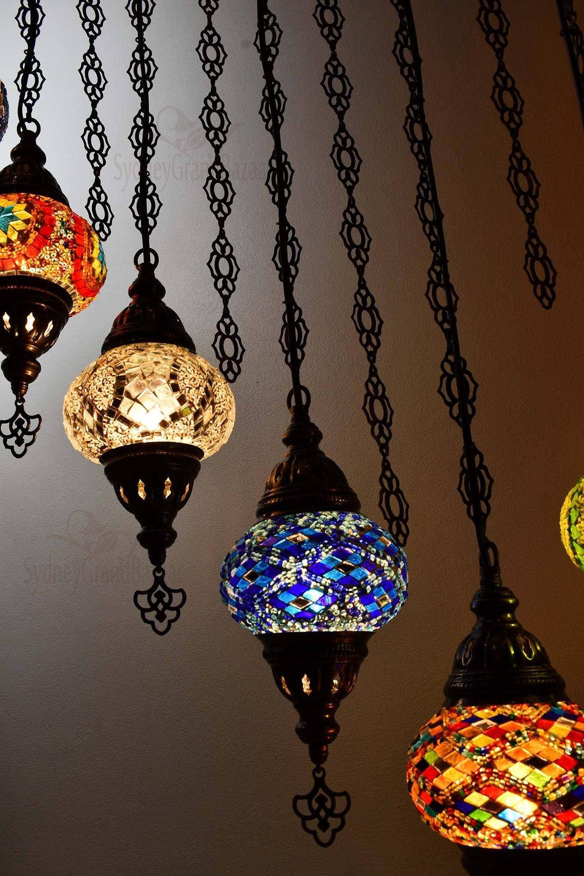 Turkish Mosaic Chandelier Light 16 Globes Lighting Sydney Grand Bazaar 