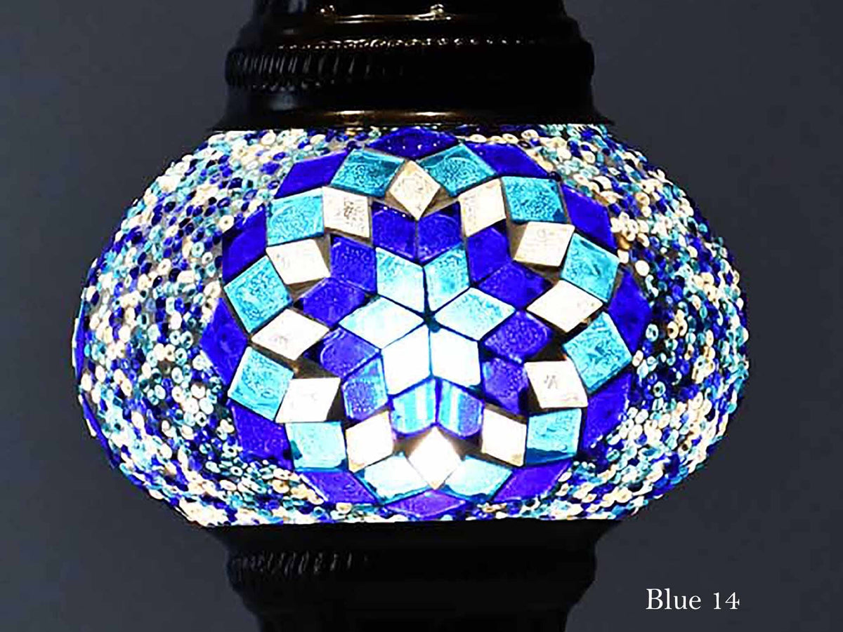 Turkish Mosaic Glass Shade Patterns and Colours Lighting Sydney Grand Bazaar Blue 14 