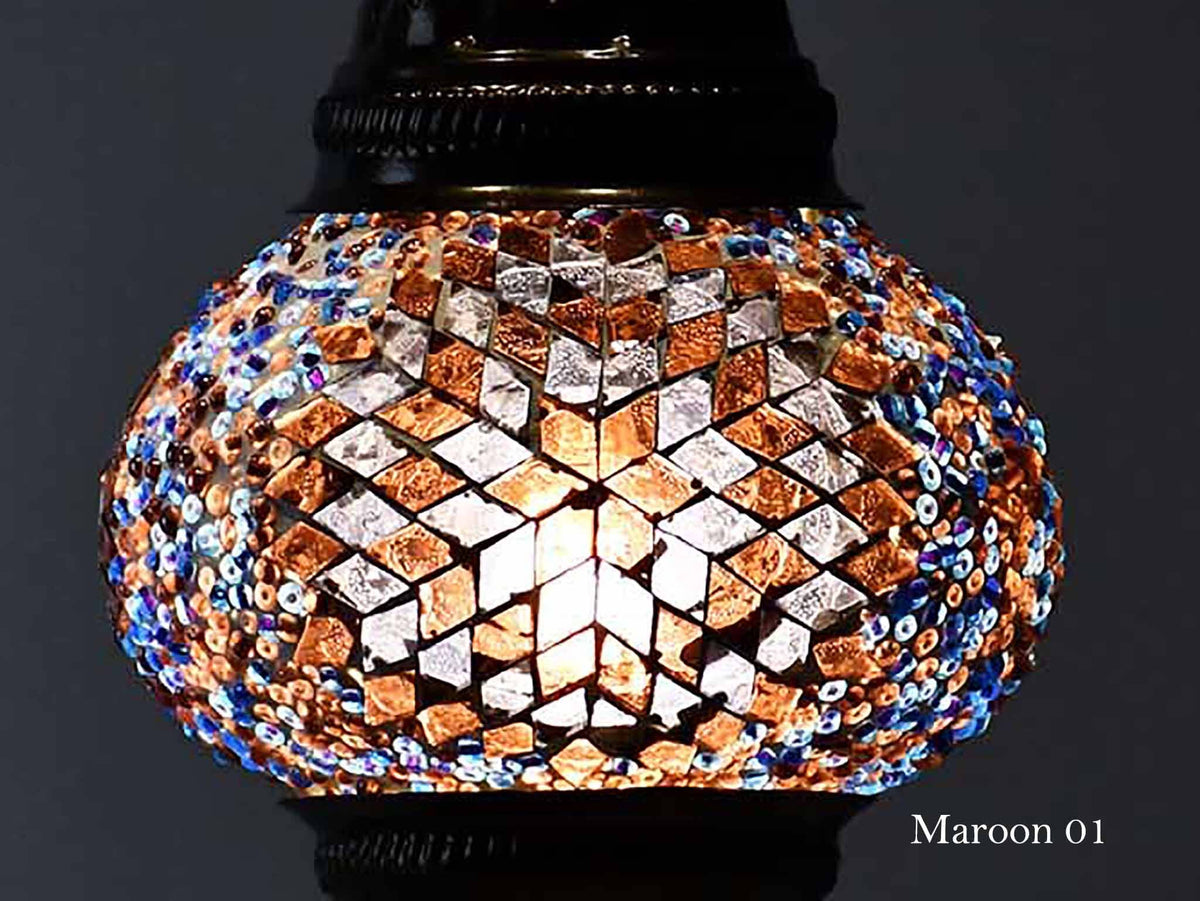 Turkish Mosaic Glass Shade Patterns and Colours Lighting Sydney Grand Bazaar Purple Maroon 01 