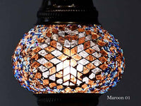 Turkish Mosaic Glass Shade Patterns and Colours Lighting Sydney Grand Bazaar Purple Maroon 01 