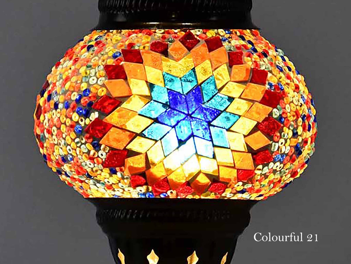 Turkish Mosaic Glass Shade Patterns and Colours Lighting Sydney Grand Bazaar Colourful 21 