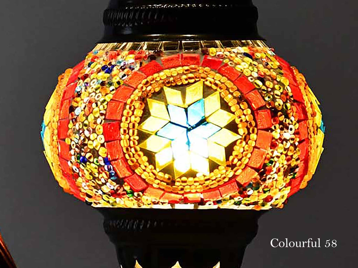 Turkish Mosaic Glass Shade Patterns and Colours Lighting Sydney Grand Bazaar Colourful 58 