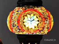 Turkish Mosaic Glass Shade Patterns and Colours Lighting Sydney Grand Bazaar Colourful 58 