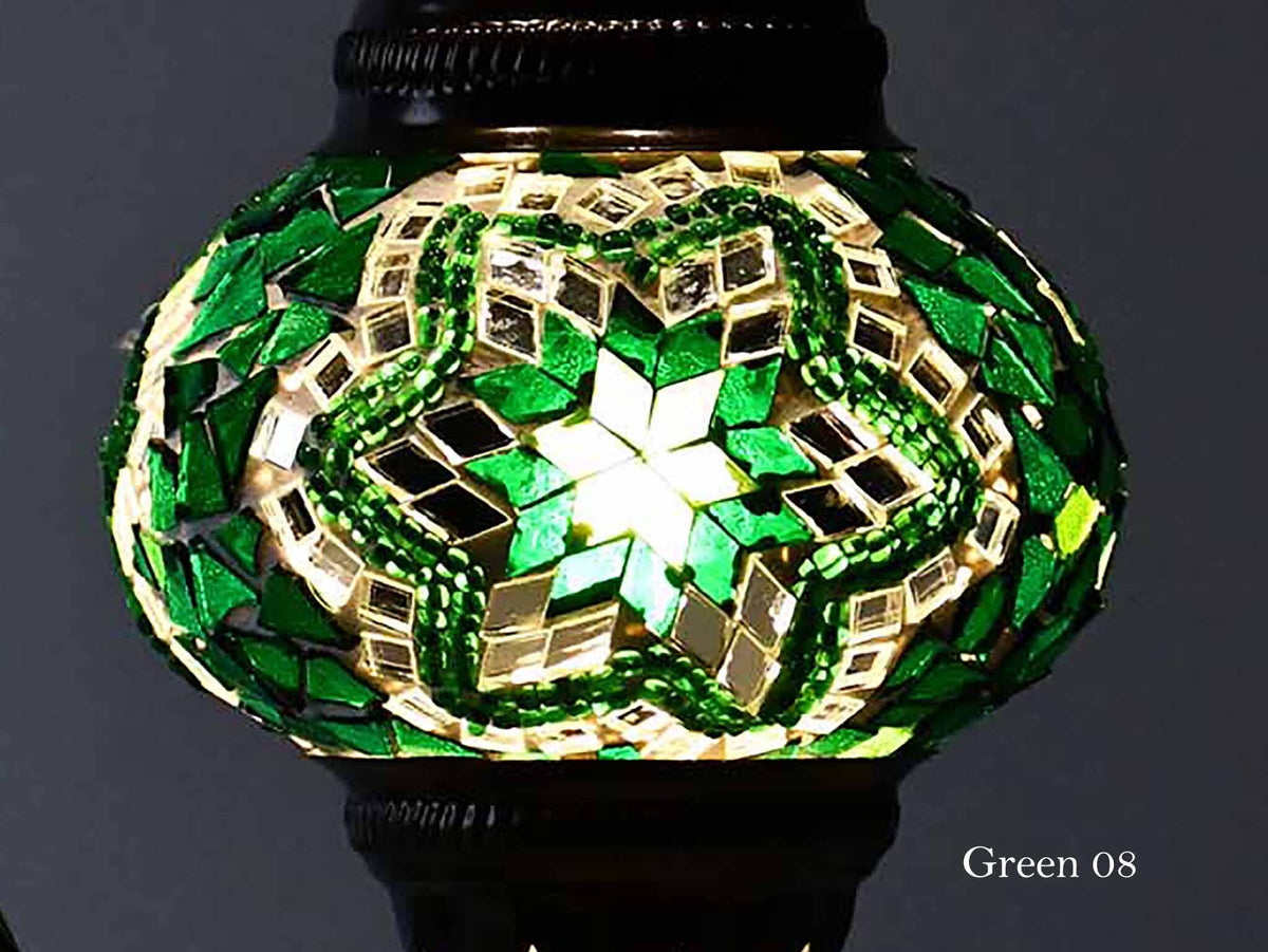 Turkish Mosaic Glass Shade Patterns and Colours Lighting Sydney Grand Bazaar Green 08 