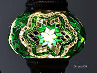 Turkish Mosaic Glass Shade Patterns and Colours Lighting Sydney Grand Bazaar Green 08 