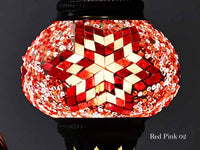Turkish Mosaic Glass Shade Patterns and Colours Lighting Sydney Grand Bazaar Red Pink 02 