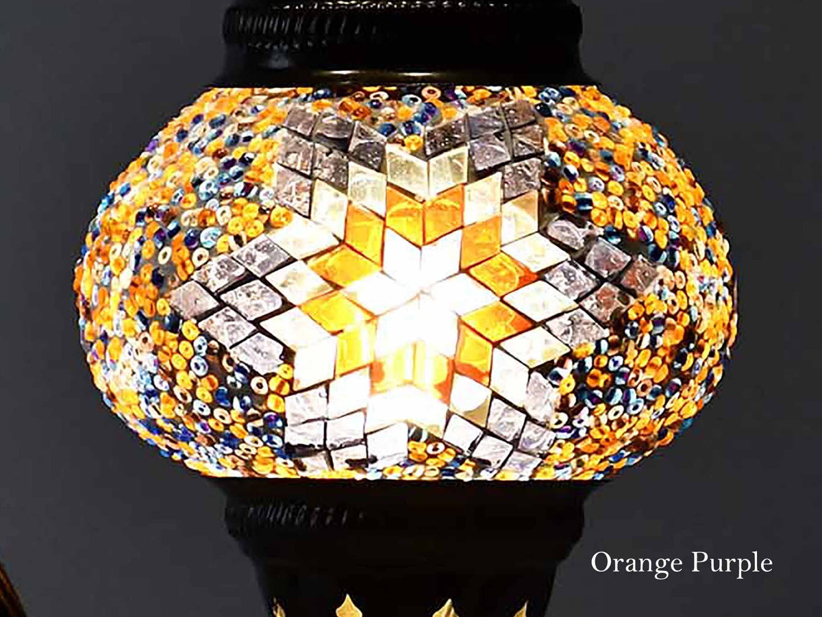 Turkish Mosaic Glass Shade Patterns and Colours Lighting Sydney Grand Bazaar Orange Purple 