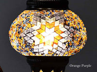 Turkish Mosaic Glass Shade Patterns and Colours Lighting Sydney Grand Bazaar Orange Purple 