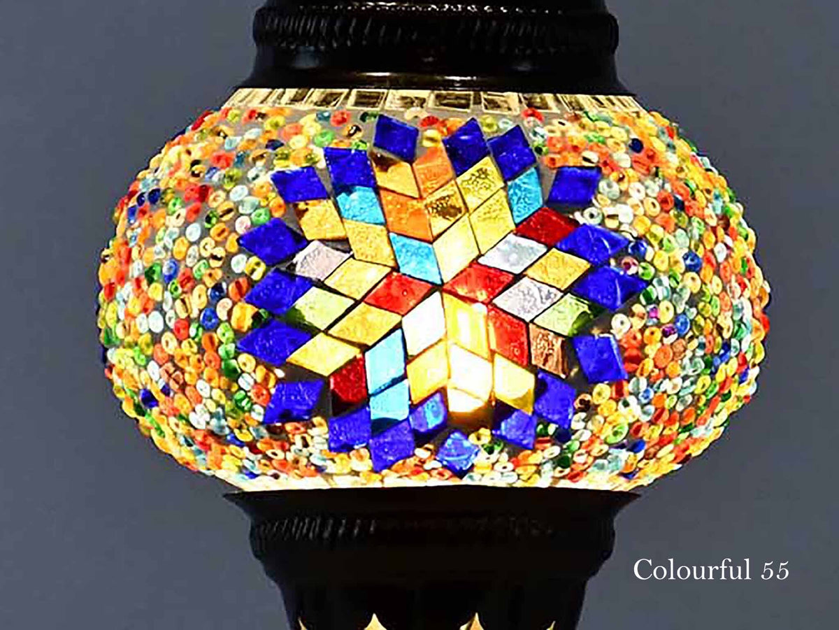Turkish Mosaic Glass Shade Patterns and Colours Lighting Sydney Grand Bazaar Colourful 55 