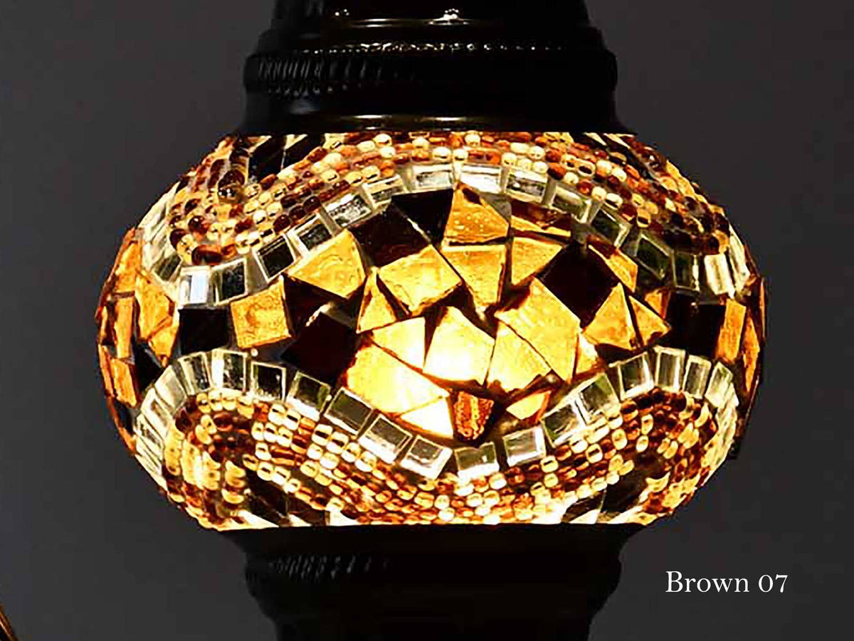 Turkish Mosaic Glass Shade Patterns and Colours Lighting Sydney Grand Bazaar Brown 07 