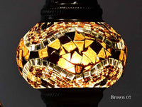 Turkish Mosaic Glass Shade Patterns and Colours Lighting Sydney Grand Bazaar Brown 07 